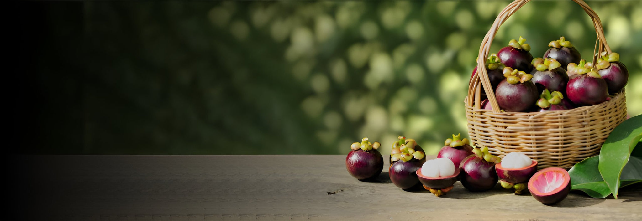 Banner image featuring fresh mangosteen – exotic fruits and vegetables online