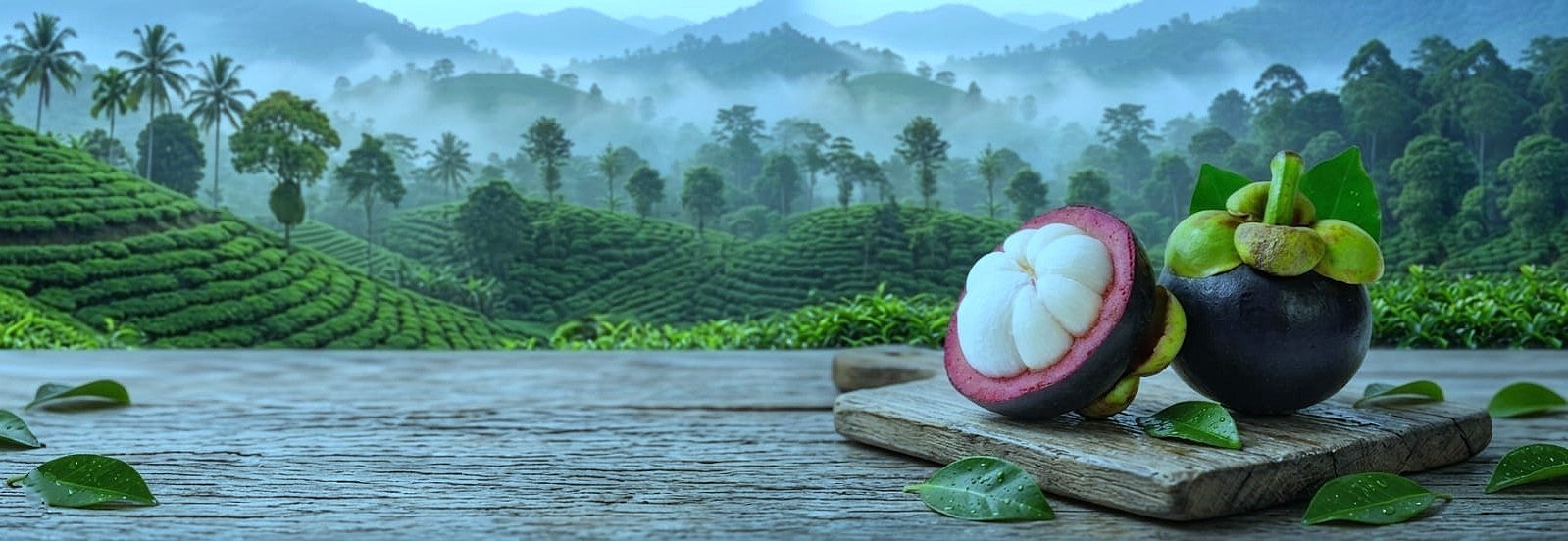 Banner image featuring fresh mangosteen – exotic fruits and vegetables online