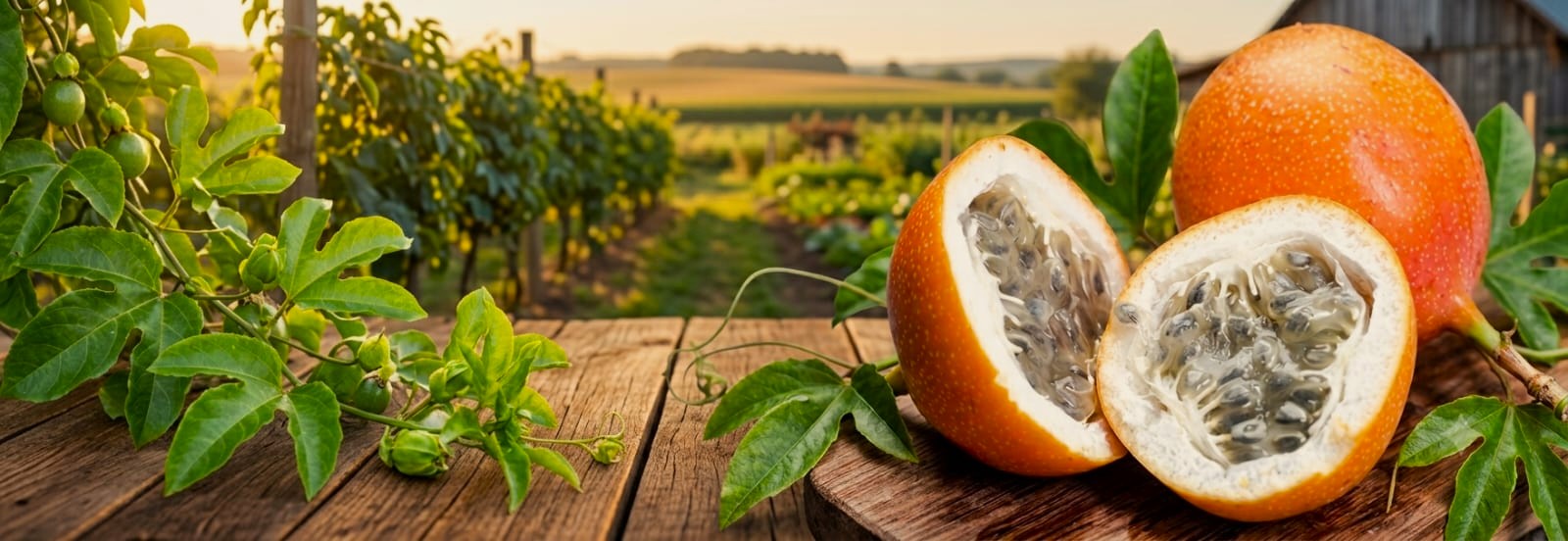 Banner image featuring ripe sweet passion fruit – exotic fruits and vegetables online